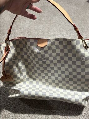 Damier-Pattern Shoulder Bag in Cream and Tan by Louis Vuitton